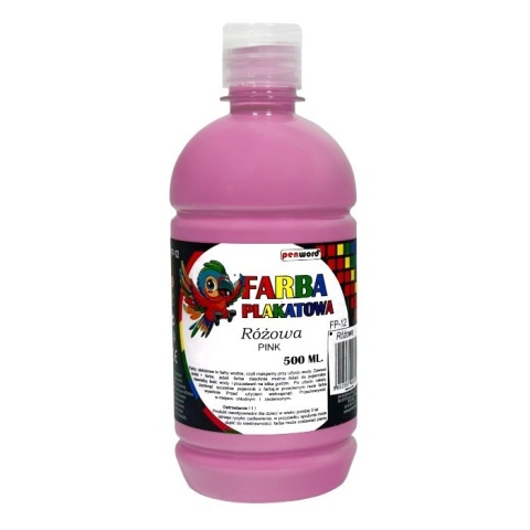 Farba Plakatowa 500 ml Różowa FP-12 | Penword