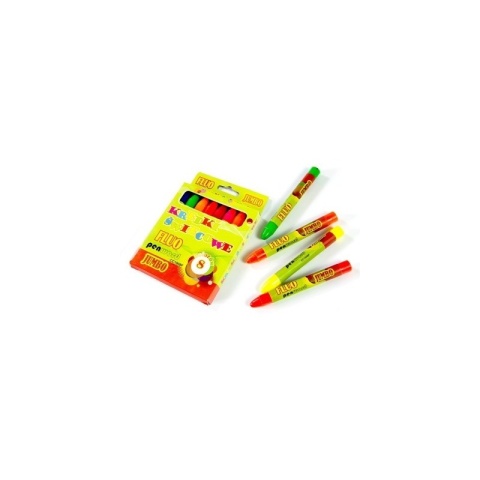 Kredki Świecowe Fluorescencyjne 8 Kolorów FLUO PSH 1008F-8 | PENWORD