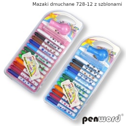 Mazaki Dmuchane z Szablonami 12 Kolorów 728-12 | PENWORD