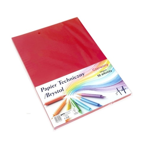 Papier Techniczny / Brystol A4 Czerwony 185g CB-185-UC403 | Penword