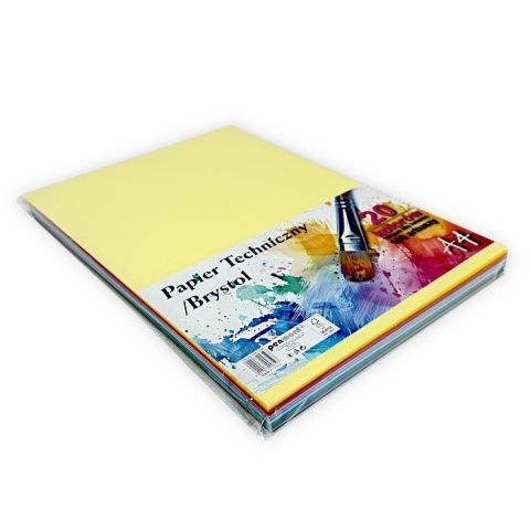 Papier Techniczny / Brystol A4 Kolorowy 20 Kartek 185g CB-A4-185-20M | Penword