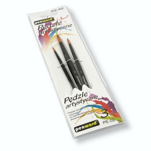 Pędzle Artystyczne Zestaw 3 Sztuki PE-02 | PENWORD