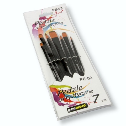 Pędzle Artystyczne Zestaw 7 Sztuk PE-03 | PENWORD