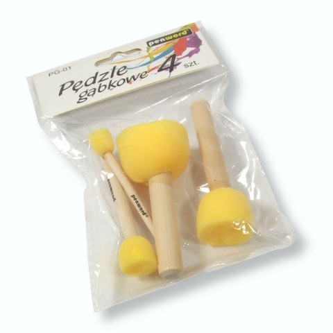 Pędzle Gąbkowe Zestaw 4 Sztuki PG-01 | PENWORD