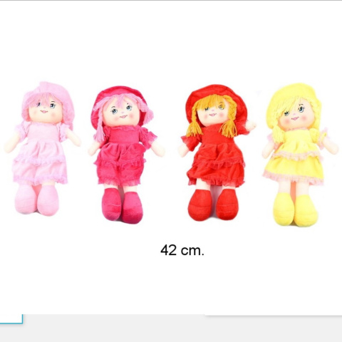 LALKA PRZYTULANKA SZMACIANA Z WARKOCZAMI MIX KOLOR D40609 , MIDEX LALKA PRZYTULANKA SZMACIANA Z WARKOCZAMI MIX KOLOR D40609 , MIDEX