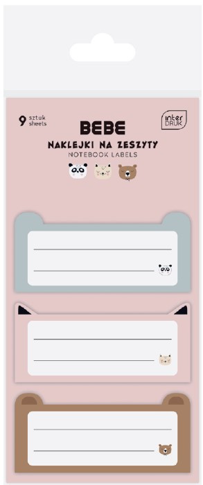 NAKLEJKI NA ZESZYTY 9 SZTUK BEBE KIDS FRIENDS GIRLS ZWIERZĘTA , INTERDRUK NAKLEJKI NA ZESZYTY 9 SZTUK BEBE KIDS FRIENDS GIRLS ZWIERZĘTA , INTERDRUK