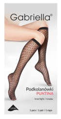 PODKOLANÓWKI DAMSKIE PUNTINA BEIGE KROPKI CODE 508 , GABRIELLA