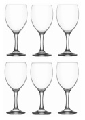 KOMPLET 6 SZKLANYCH KIELISZKÓW DO WINA 340 ml EMP568F , LAV