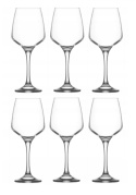 KOMPLET 6 SZKLANYCH KIELISZKÓW WINO DRINK NAPOJE 330 ml LAL569F , LAV