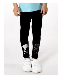 LEGGINSY DZIEWCZĘCE GETRY DŁUGIE 110-116 CZARNE CHMURKA , YOCLUB