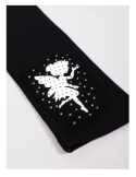 LEGGINSY DZIEWCZĘCE GETRY DŁUGIE 110-116 CZARNE WRÓŻKA , YOCLUB