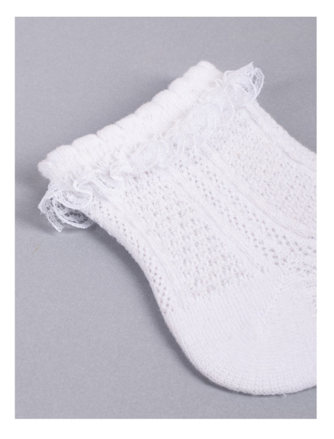 SKARPETY DZIEWCZĘCE AŻUROWE BIAŁE KRÓTKIE FALBANKA BIAŁE 3-6 m. , YOCLUB