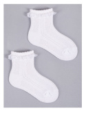 SKARPETY DZIEWCZĘCE AŻUROWE BIAŁE KRÓTKIE FALBANKA BIAŁE 6-9 m. , YOCLUB