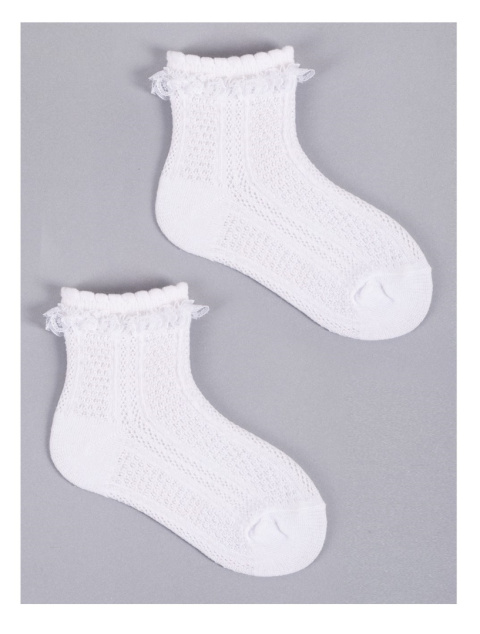 SKARPETY DZIEWCZĘCE AŻUROWE BIAŁE KRÓTKIE FALBANKA BIAŁE 6-9 m. , YOCLUB
