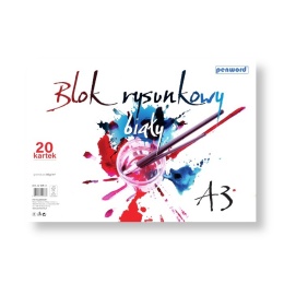 BLOK RYSUNKOWY A3 BIAŁY 20 KARTEK PREMIUM GRAMATURA 80 g BR-3 , PENWORD