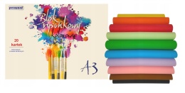 BLOK RYSUNKOWY A3 KOLOROWY 20 KARTEK MIX KOLOR 80 g/m2 PENWORD