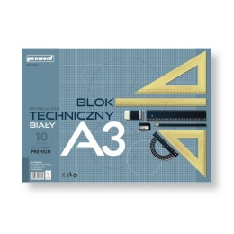 BLOK TECHNICZNY A3 BIAŁY 10 KARTEK 250 g PREMIUM BT-6 , PENWORD