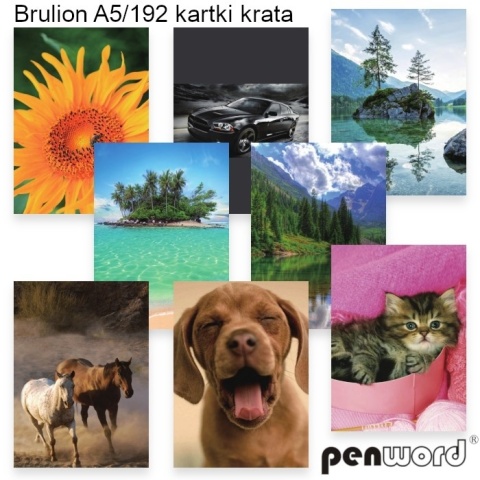 BRULION A5 192 KARTEK KRATKA KRATA # MIX WZORÓW , PENWORD