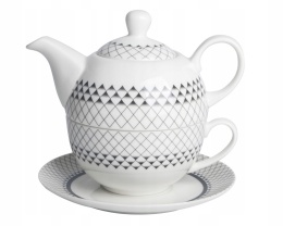 DZBANEK CZAJNIK Z FILIŻANKĄ 400 ml 250 ml GEOMETRIA HERBATA KAWA , LIVELLO