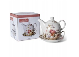 DZBANEK CZAJNIK Z FILIŻANKĄ 400 ml 250 ml RÓŻE HERBATA KAWA , LIVELLO