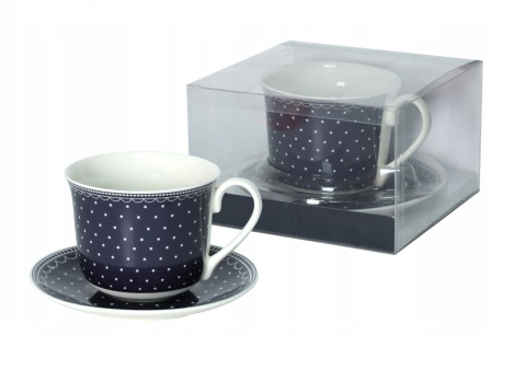 FILIŻANKA JUMBO DO KAWY HERBATY ZESTAW ZE SPODKIEM 400 ML / 15,5 CM , LIVELLO