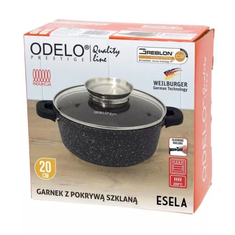 GARNEK GREBLON OKRĄGŁY 20 cm 1,75 L ESELA OD1982 , ODELO