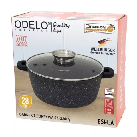 GARNEK GREBLON OKRĄGŁY 28 cm 5,0 L ESELA OD1984 , ODELO