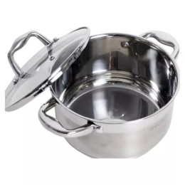 GARNEK STALOWY Z POKRYWĄ 24 x 14,5 cm 6,5 L VELIO , ODELO