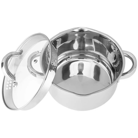 GARNEK STALOWY Z POKRYWĄ FUNKCJA ODCEDZANIA 24 x 14,5 cm 6,5 L DECLAN , ODELO