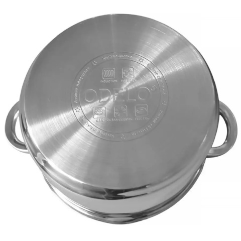 GARNEK STALOWY Z POKRYWĄ FUNKCJA ODCEDZANIA 24 x 14,5 cm 6,5 L DECLAN , ODELO