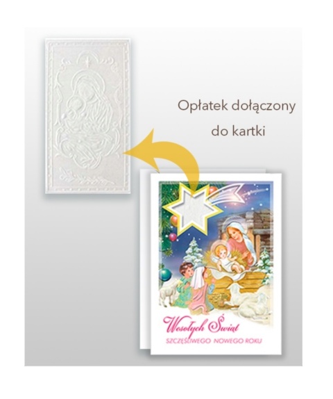 KARNET KARTKA B6 OKOLICZNOŚCIOWA RELIGIJNA Z OPŁATKIEM BOŻE NARODZENIE ŚWIĘTA KB3BN , DELTA GRAPHIX