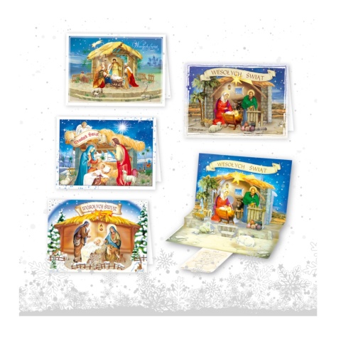KARNET KARTKA OKOLICZNOŚCIOWA PRZESTRZENNA SZOPKA BOŻE NARODZENIE ŚWIĘTA SPBN , DELTA GRAPHIX