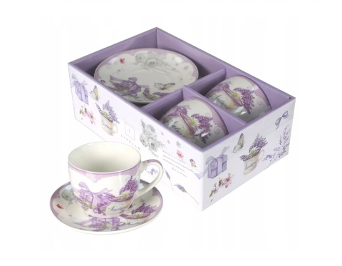 KOMPLET 2 SZTUK FILIŻANEK PORCELANOWYCH 250 ml ZE SPODKAMI , LIVELLO