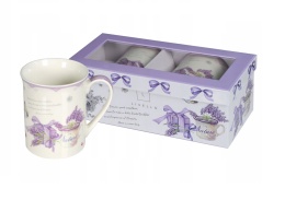 KOMPLET 2 SZTUK KUBKÓW PORCELANOWYCH 350 ml LAWENDA LAVENDA , LIVELLO