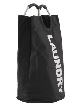KOSZ NA BIELIZNĘ PRANIE TORBA CZARNA Z NAPISEM 90 L