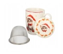 KUBEK ŚWIĄTECZNY DO KAWY HERBATY PORCELANOWY ZAPARZACZ 350 ML KOT , LIVELLO