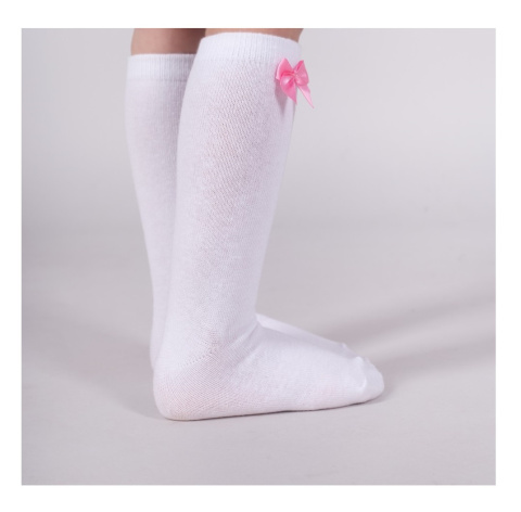 PODKOLANÓWKI DZIEWCZĘCE BAWEŁNIANE Z KOKARDKĄ 23-26 , YOCLUB