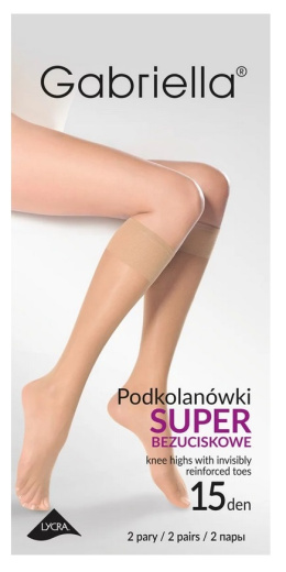 PODKOLANÓWKI SUPER BEZUCISKOWE 2 PARY GRIGIO CODE 504 , GABRIELLA