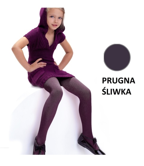 RAJSTOPY DZIECIĘCE AGATKA 128-134 PRUGNA ŚLIWKA DDR0002 , NOQ KNITTEX