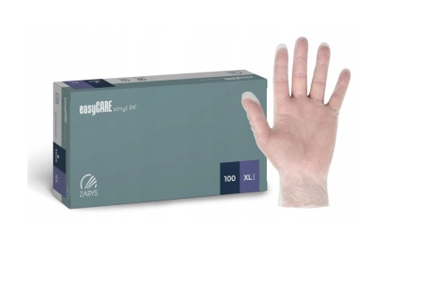 RĘKAWICE WINYLOWE XL EASYCARE BEZPUDROWE PF KOMPLET 100 szt. , ZARYS