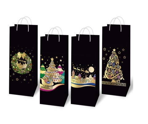 TOREBKA OZDOBNA NA ALKOHOL ŚWIĄTECZNA BOŻE NARODZENIE MIKOŁAJ TW402BN , DELTA GRAPHIX