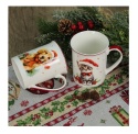 ZESTAW 2 SZTUK KUBKÓW PORCELANOWYCH ŚWIĄTECZNYCH DO KAWY 350 ML KOT PIES , LIVELLO