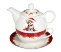 ZESTAW ŚWIĄTECZNY DZBANEK PORCELANOWY 400 ML FILIŻANKA 250 ML KOT , LIVELLO