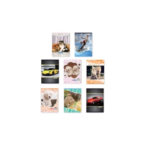 ZESZYT A5 16 KARTEK TRZY LINIA KOLOROWA 3= MIX WZORÓW , PENWORD