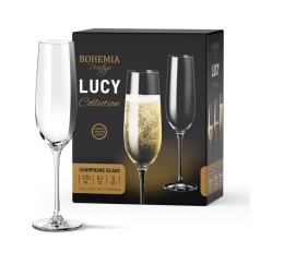 KIELISZKI DO SZAMPANA 270 ml PROSECCO PRESTIGE LUCY 6 szt , BOHEMIA