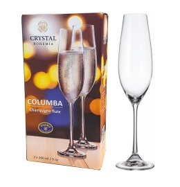 KIELISZKI KRYSZTAŁOWE DO SZAMPANA 260 ml 2 sztuki , COLUMBA