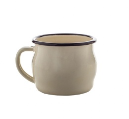 KUBEK EMALIOWANY BARYŁKA 8 CM / 0,35 L - KREM , BELIS