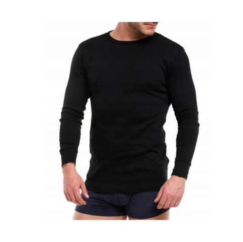 PODKOSZULKA BAWEŁNIANA MĘSKA Z DŁUGIM RĘKAWEM roz. XL CZARNA MPL1600-001 , MORAJ
