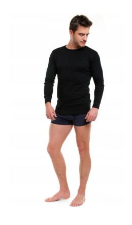 PODKOSZULKA BAWEŁNIANA MĘSKA Z DŁUGIM RĘKAWEM roz. M CZARNA MPL1600-001 , MORAJ