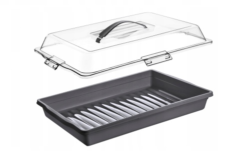 POJEMNIK NA CIASTO ZAMYKANY PROSTOKĄTNY Z RĄCZKĄ 44x30x10 cm , EASYFORM